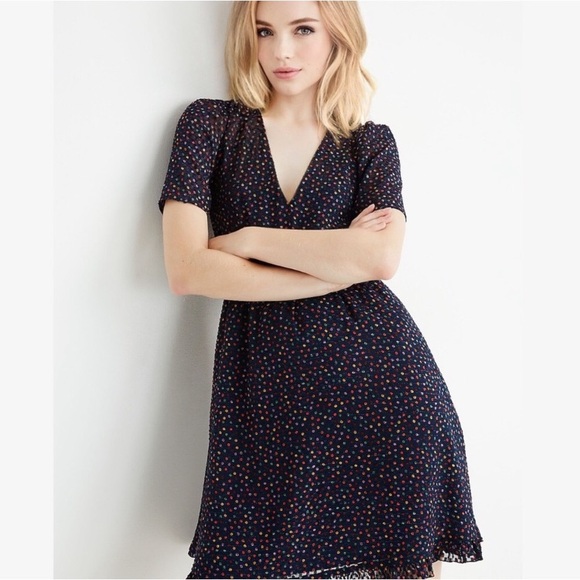 Madewell Dresses & Skirts - MADEWELL Flutter-Sleeve Ruffle-Hem Dress in Sugar Dot